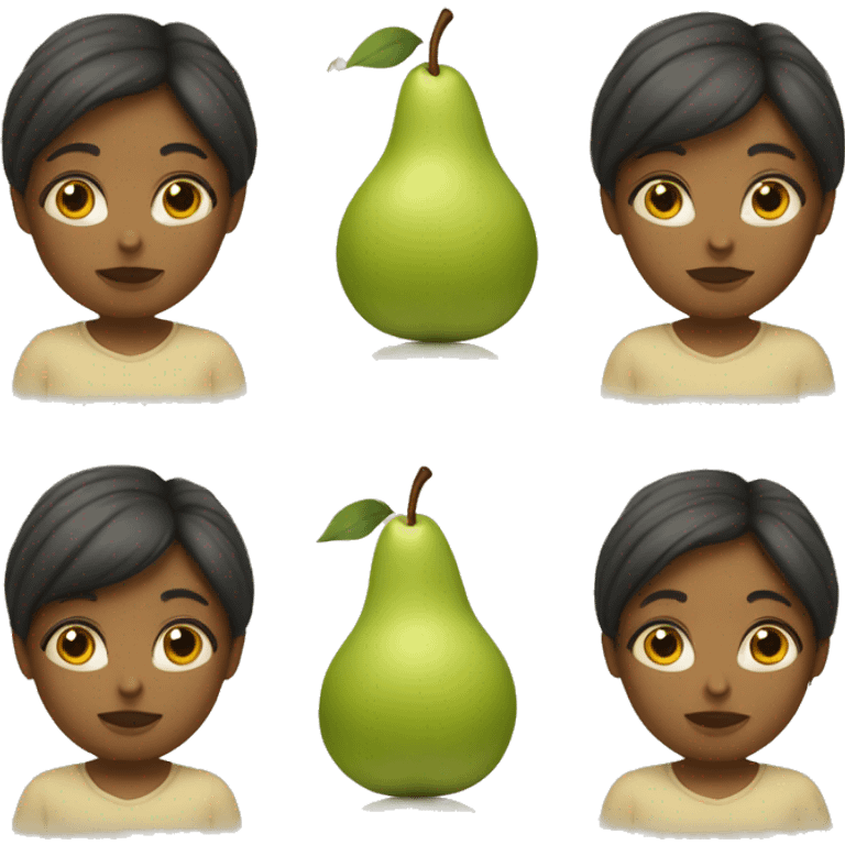 Girl with a pear head with a little hair  emoji