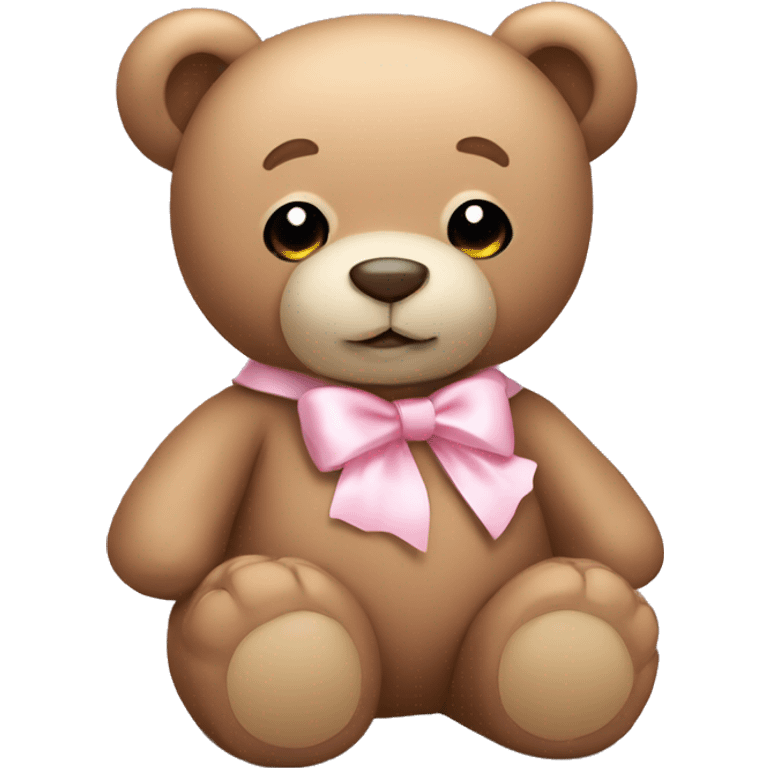 Teddy bear with light pink bow  emoji