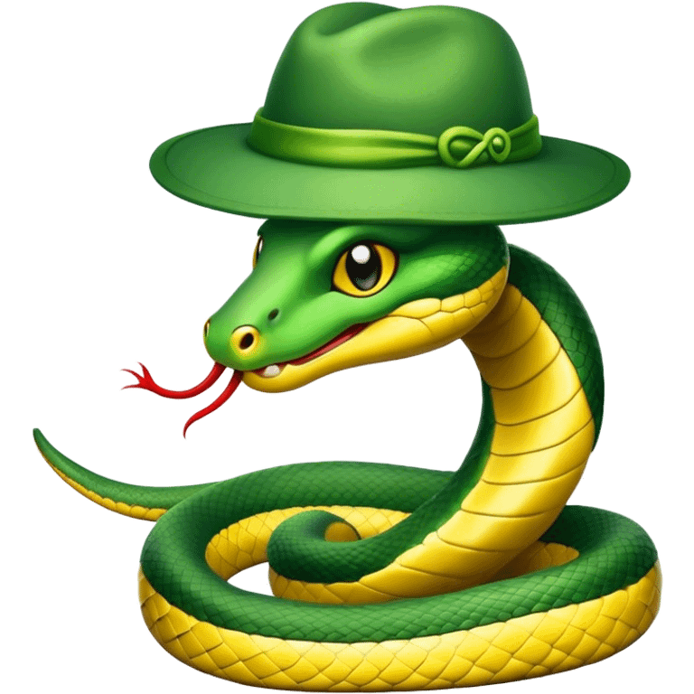 Snake wearing a hat emoji