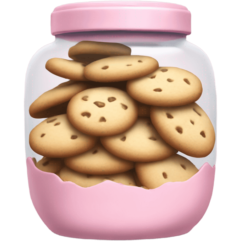 light pink cookie jar with cookies emoji