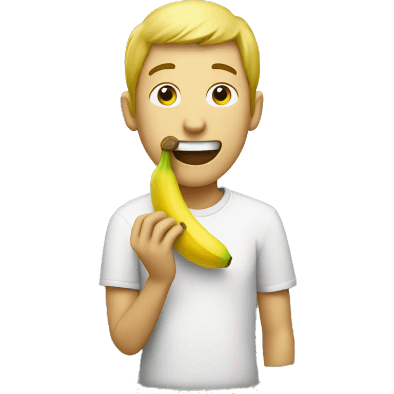 Guy eating banana emoji