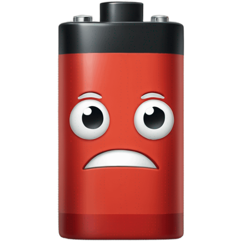 Sad red battery emoji