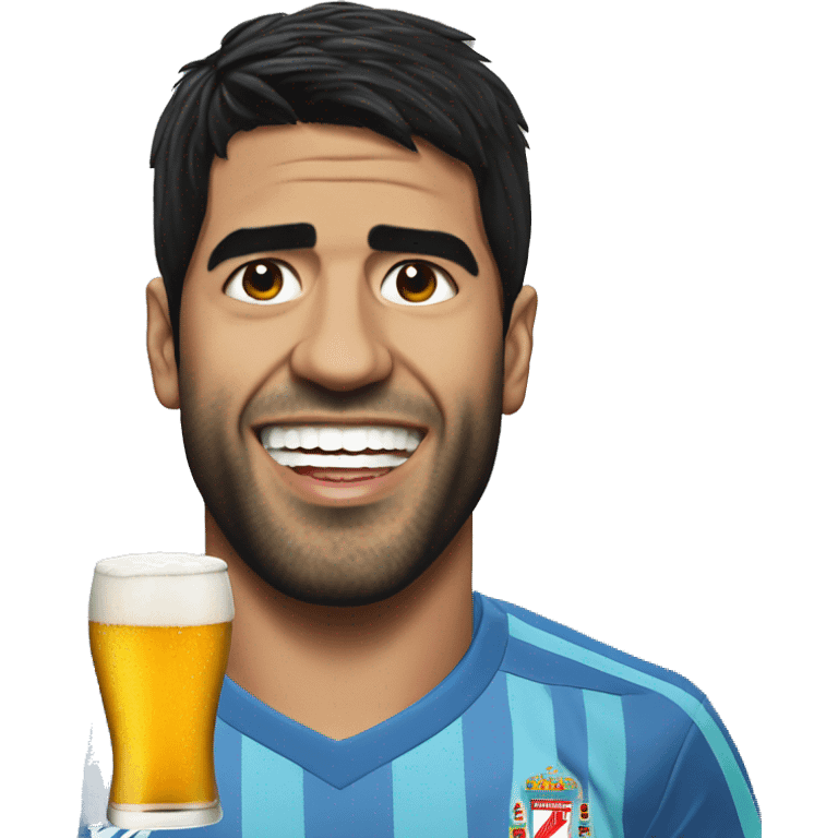 Luis Suárez drink beer emoji