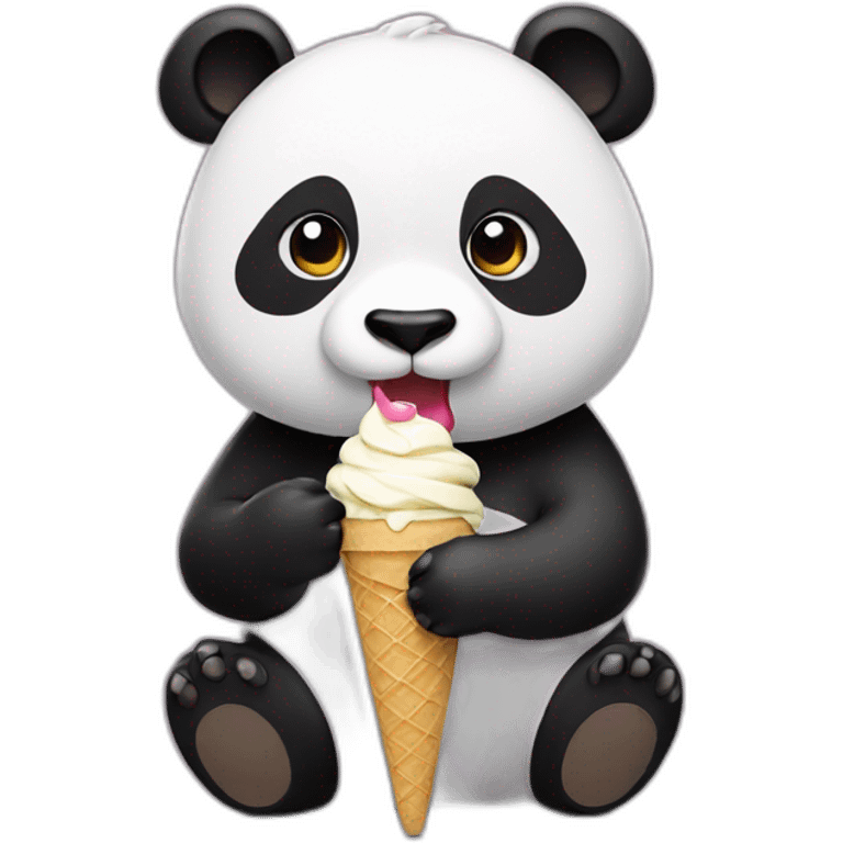 Panda eating ice cream emoji