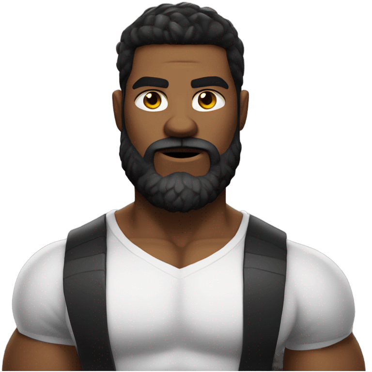 Swole white guy gamer with black beard emoji