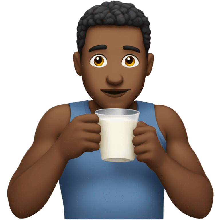 white man drinking milk  emoji