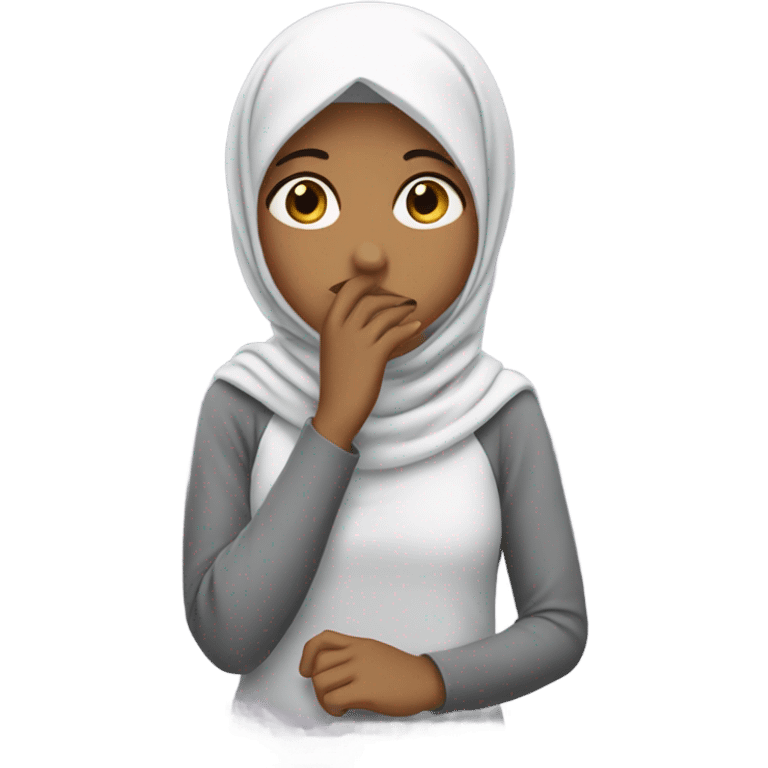 The girl is facepalming, expressing frustration, embarrassment, or disbelief. With hijab. emoji