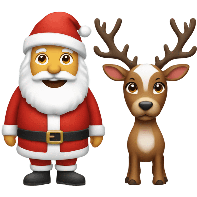 Santa with reindeer emoji