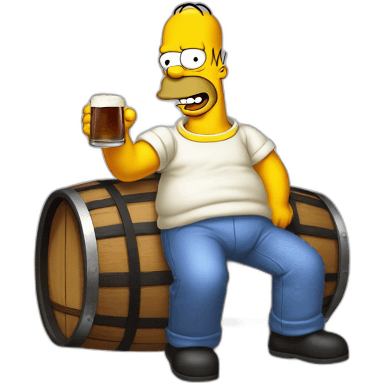 Homero Simpson bebiendo cerveza emoji