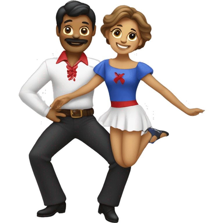 Pareja bailando cueca chilena emoji