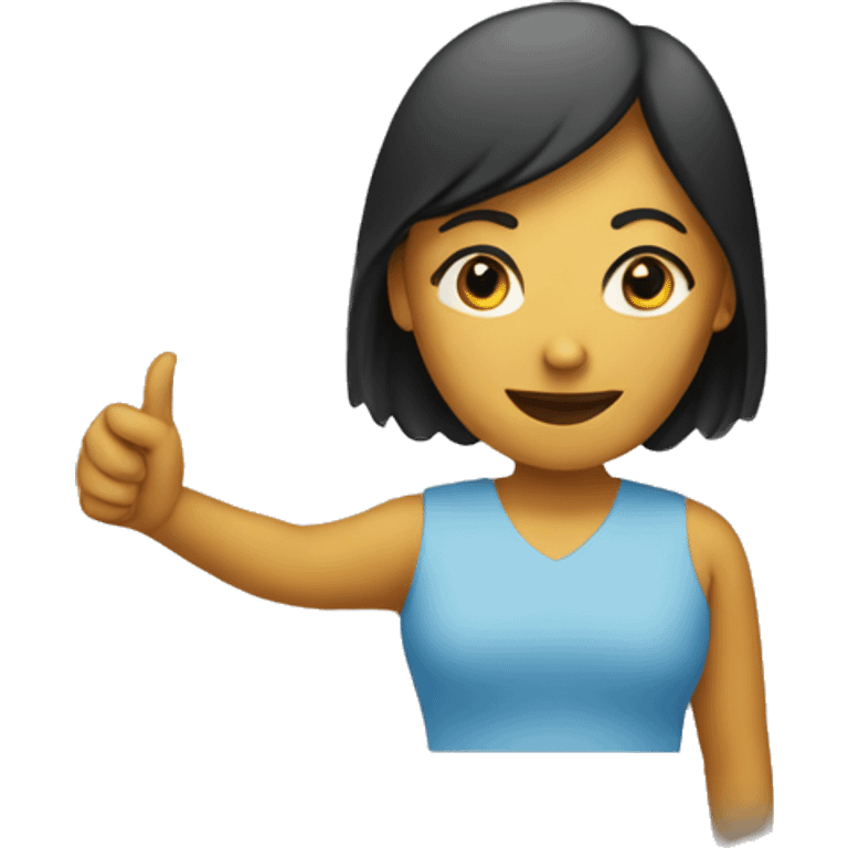 Woman holding 4b movement sign emoji