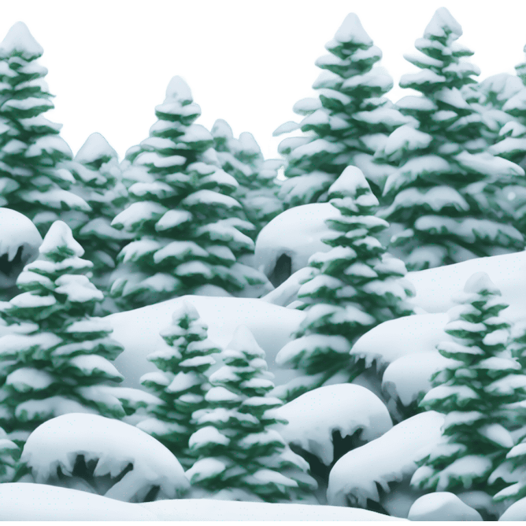 Snowy day with nice trees emoji