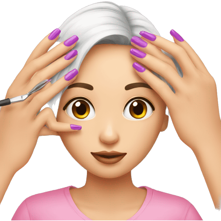 Girl getting her nails done emoji