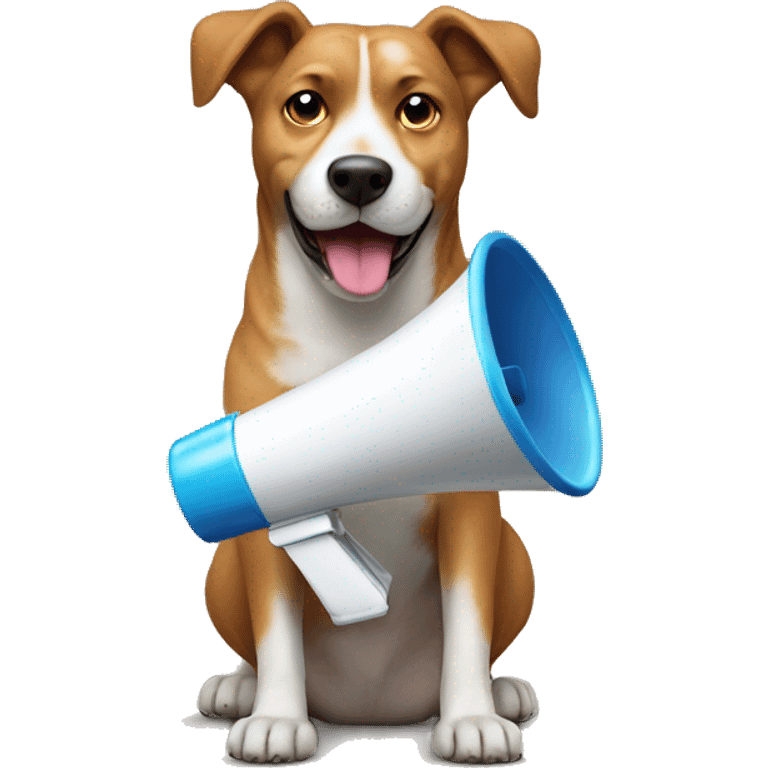 Dog with a megaphone emoji