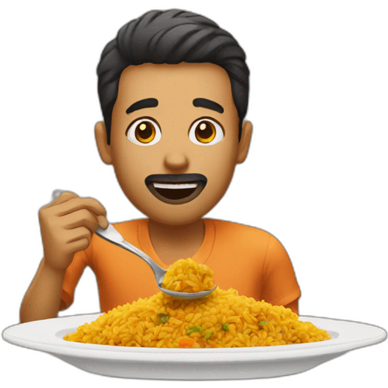 man eating curry rice emoji