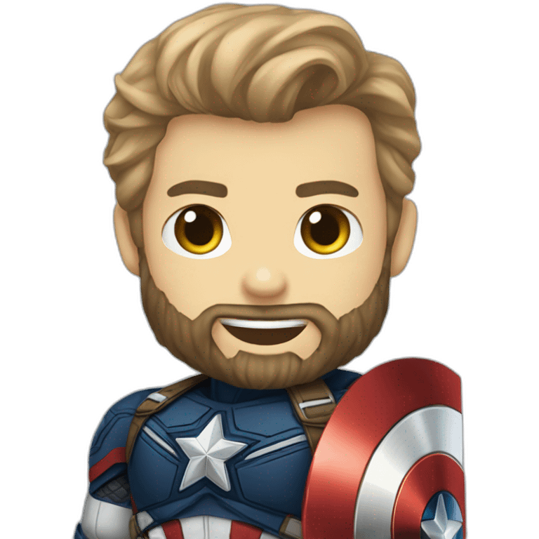 Bearded Captain america saying okay emoji