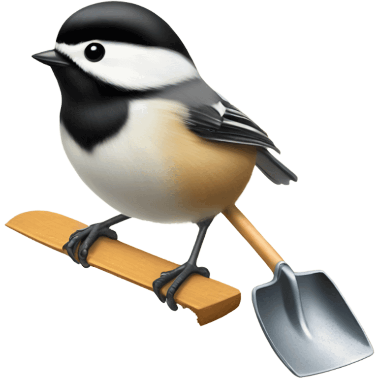 chickadee on a shovel emoji