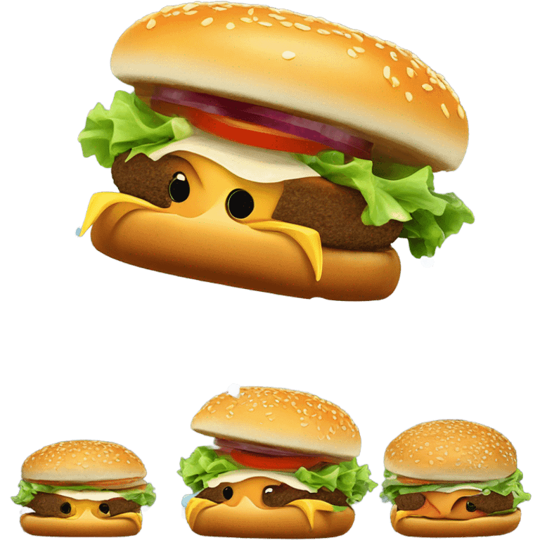 Fish smashing a burger emoji