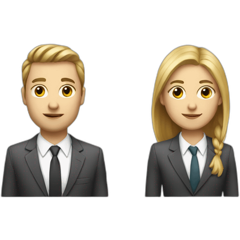 two-Colleagues-on-a-meeting-white-skin emoji