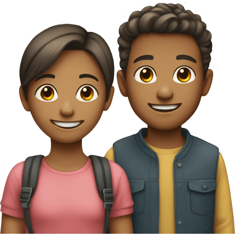 smiling boy and girl emoji