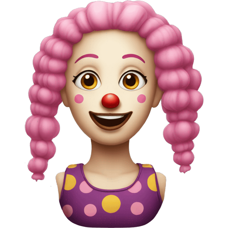 Female Clown wit pink hair emoji