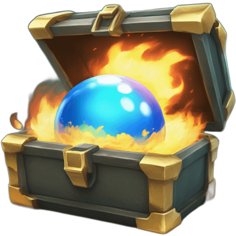 Pokemon Game LootCase Color Cyan Fire Flame Rich Treasure Legendary Epic Pokeballs and Pokemons Inside this have Shiny Glow emoji