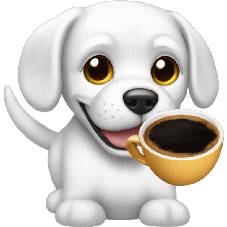 Perro blanco con negro y café manejando moto emoji