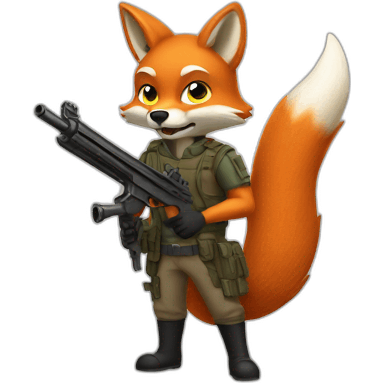 Fox with gun emoji