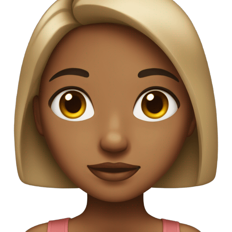 girl with black and tan skin emoji