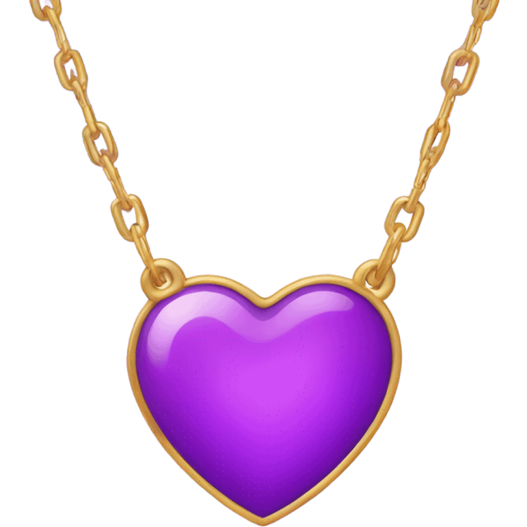 Purple cute heart necklace  emoji