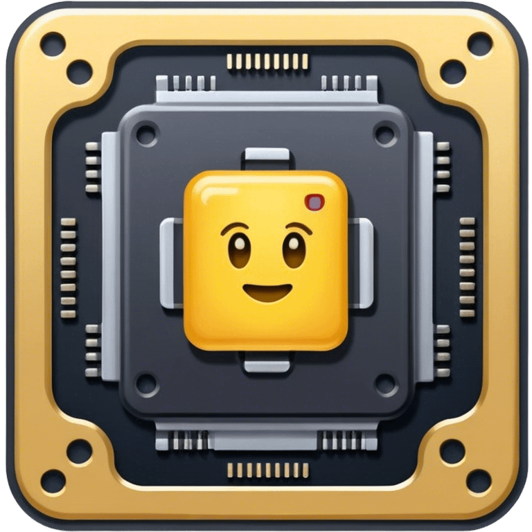 
flat stiker cpu processor emoji