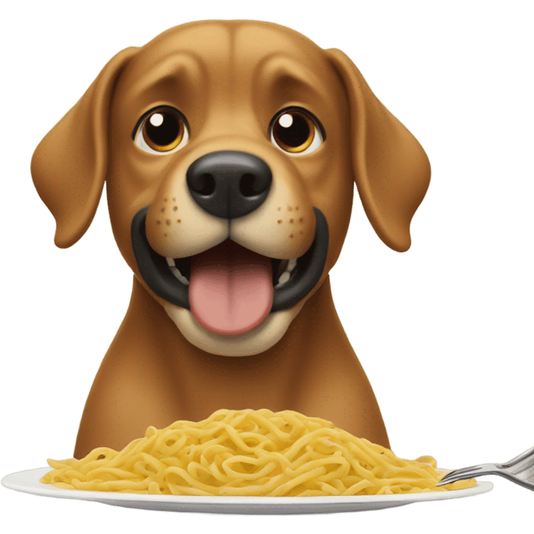 dog eating pasta emoji