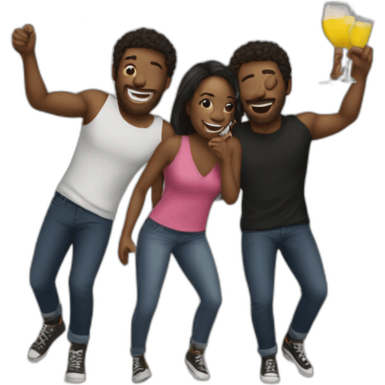 Partying with friends emoji