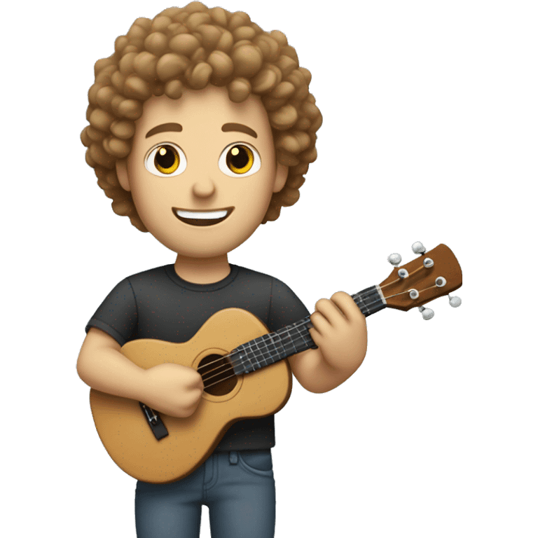 white man with curly hair and ukulele emoji