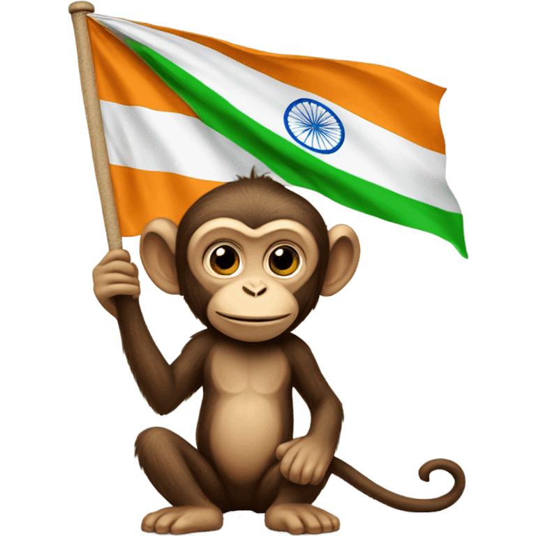 monkey with a india flag emoji