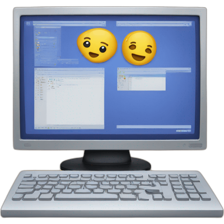 Computer with windows 11 emoji