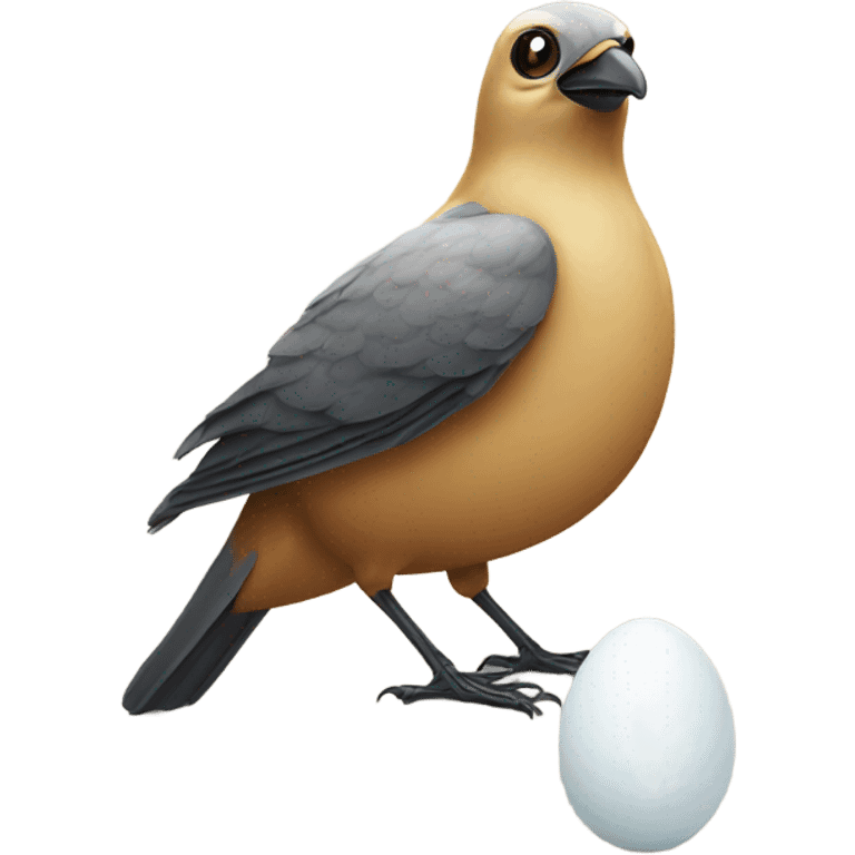 Bird with an egg next to it emoji