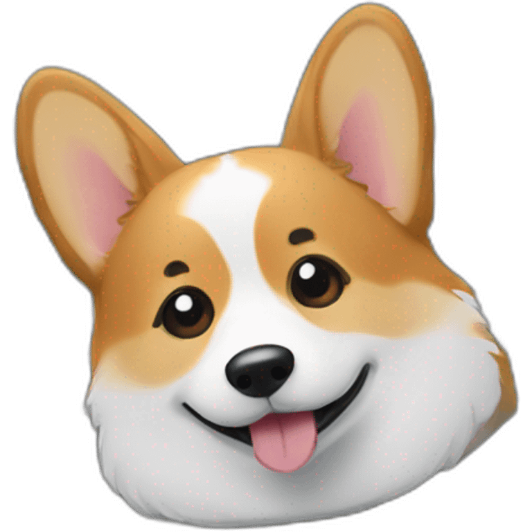 corgi behind laptop monitor emoji