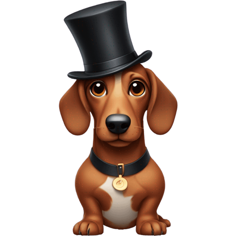 Sausage dog with a top hat emoji