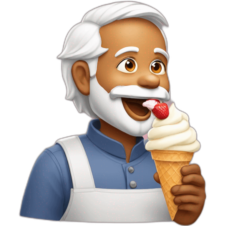 Narendra modi eating ice cream emoji