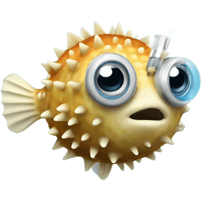 Puffer fish with a vape emoji