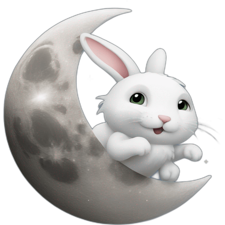 Rabbit on the moon emoji