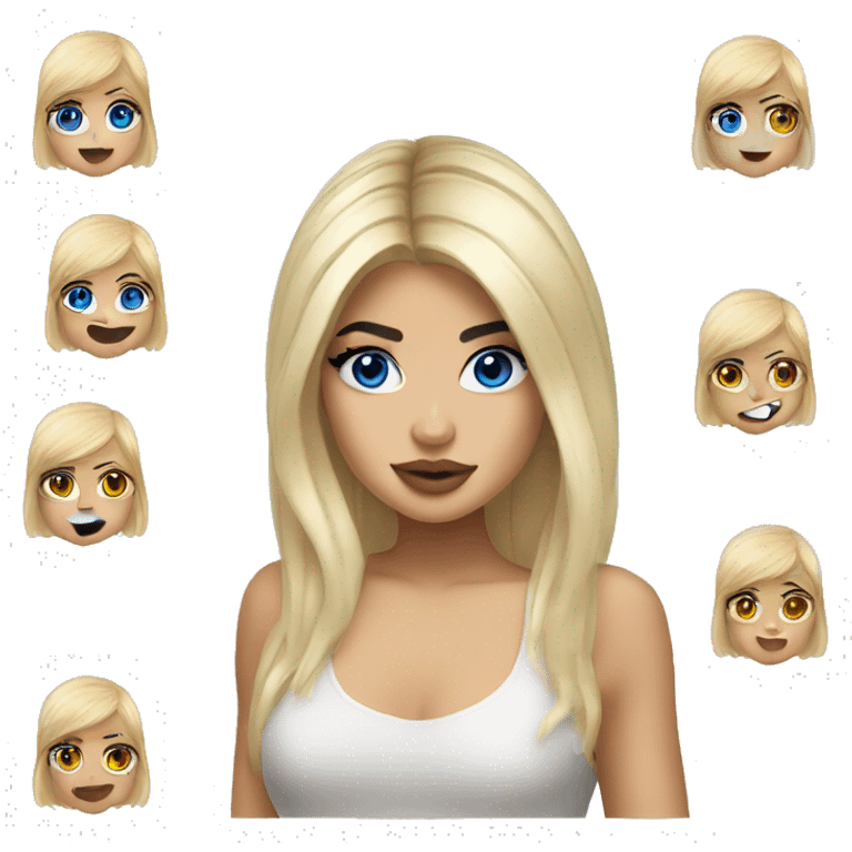 blonde kylie jenner with blue eyes emoji