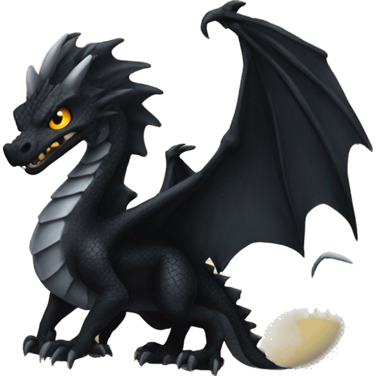 Dragón negro furia nocturna emoji