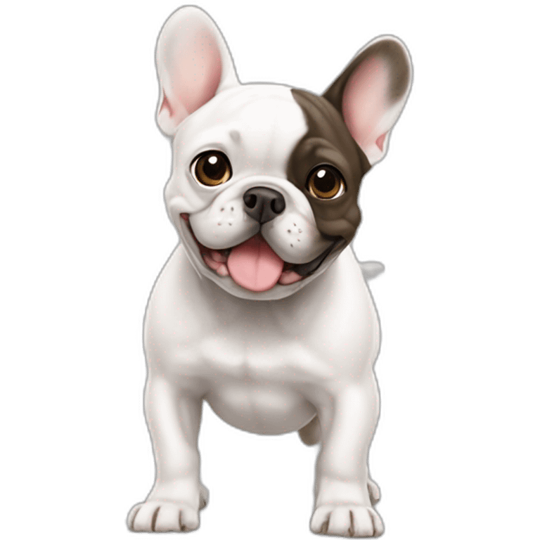 french bulldog white moving emoji