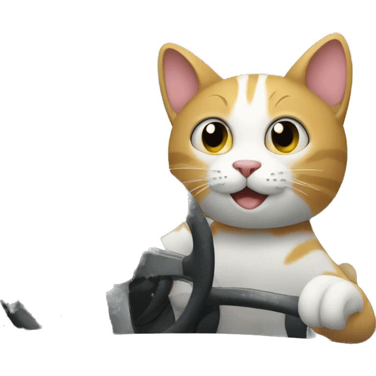 Cat driving car emoji