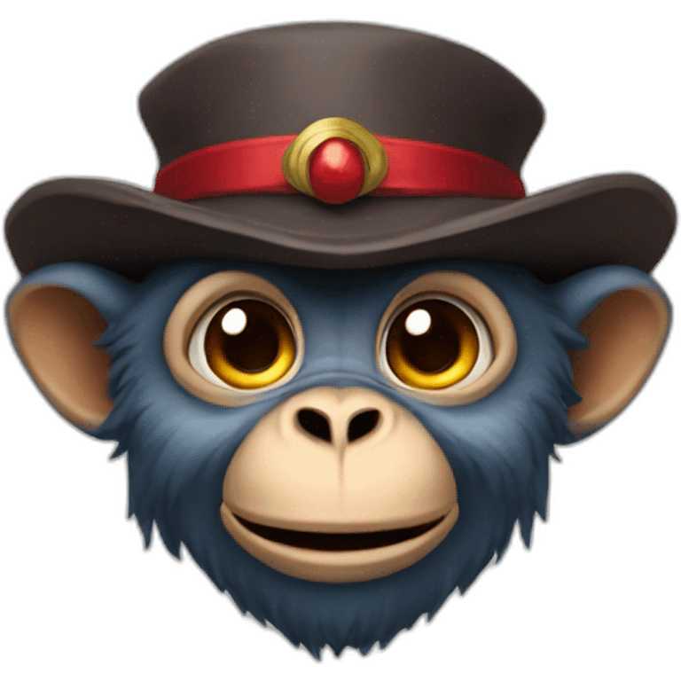 Monkey demon with a fez hat emoji