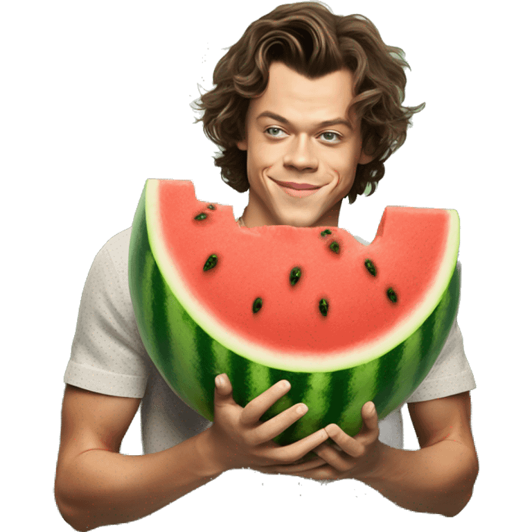 Harry styles holding a watermelon emoji