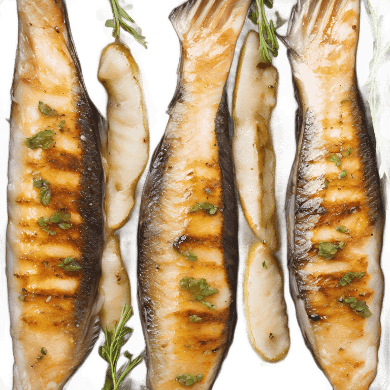 grilled fish fillets with brown butter sauce emoji