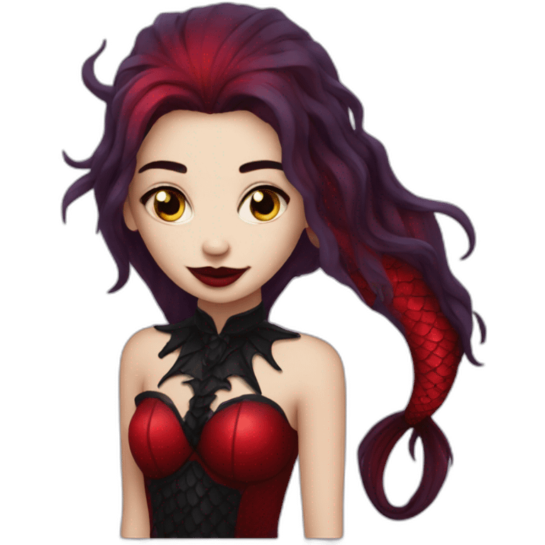 red goth mermaid emoji